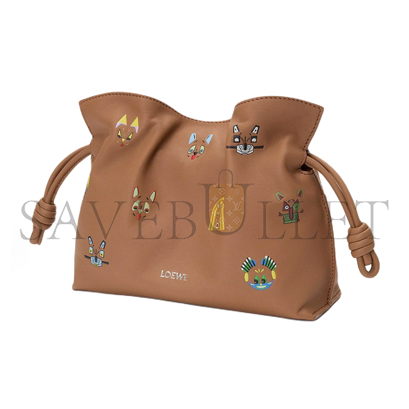 LOEWE CATS MINI FLAMENCO CLUTCH IN NAPPA CALFSKIN A411FC2XAC (23*18*9cm)